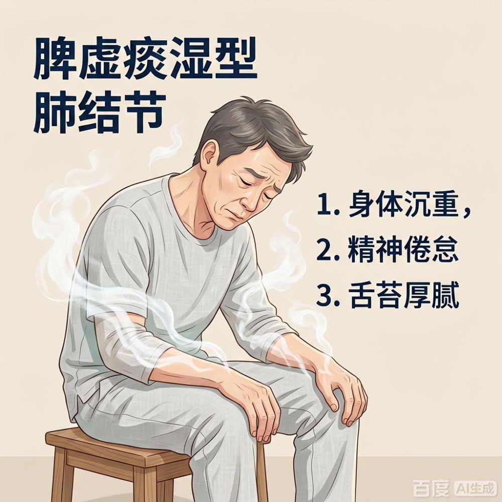 肺结节伴随气短乏力，肺脾两虚气机不足